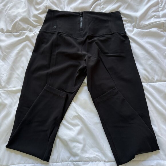 Lululemon Womens Leggings Black Yoga Zipper Back Ankle Workout Gym Training - Picture 5 of 7